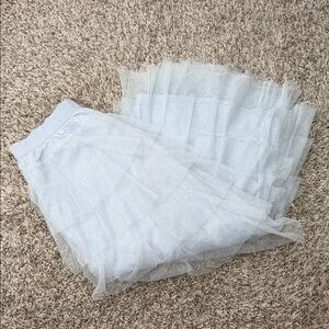 Anthropologie Light Blue Layered Tulle Midi Skirt